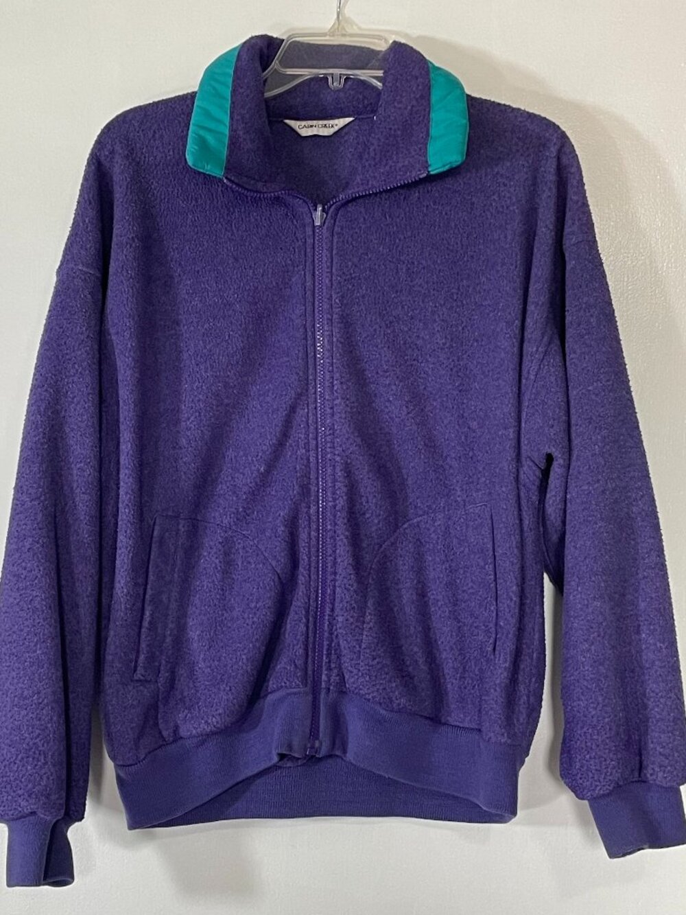 Vintage 90s Cabin Creek Women’s Purple Turquoise Full Zip Fleece Size Medium